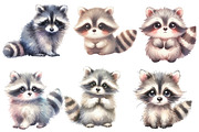Watercolor Raccoon clipart, an Illustration by Designworld (Thumbnail 4 of 5)
