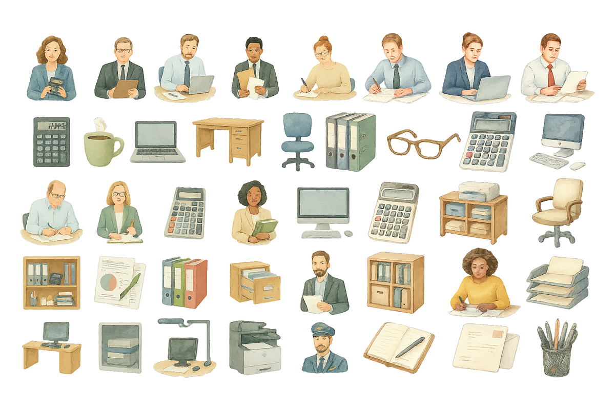 Office Workers and Workplace Items, an Object Graphic by RT Studio (Photo 2 of 4)