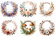 Watercolor Autumn Wreath Clipart Bun, an Illustration by DreamPrint404 (Thumbnail 4 of 6)