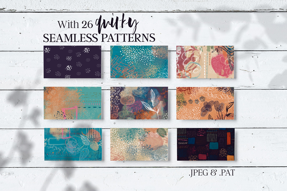 Inky Abstract Patterns & PS Stamps, a Brush Add-On by AJ Brushes