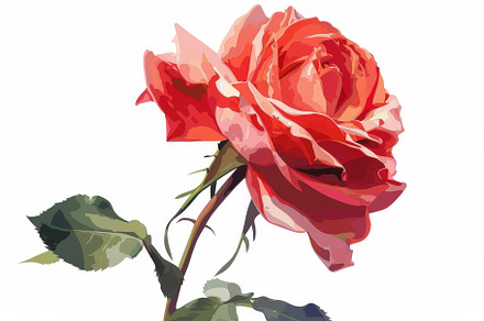 A vibrant red rose captures attentio, a Photo by Tanuart