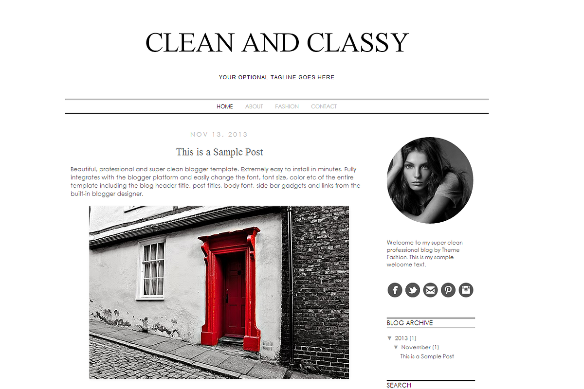Blogger Template - Clean and Classy, a Templates & Theme by Theme Fashion (Photo 1 of 2)