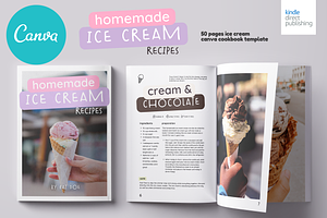 Ice Cream Recipes Cookbook Template