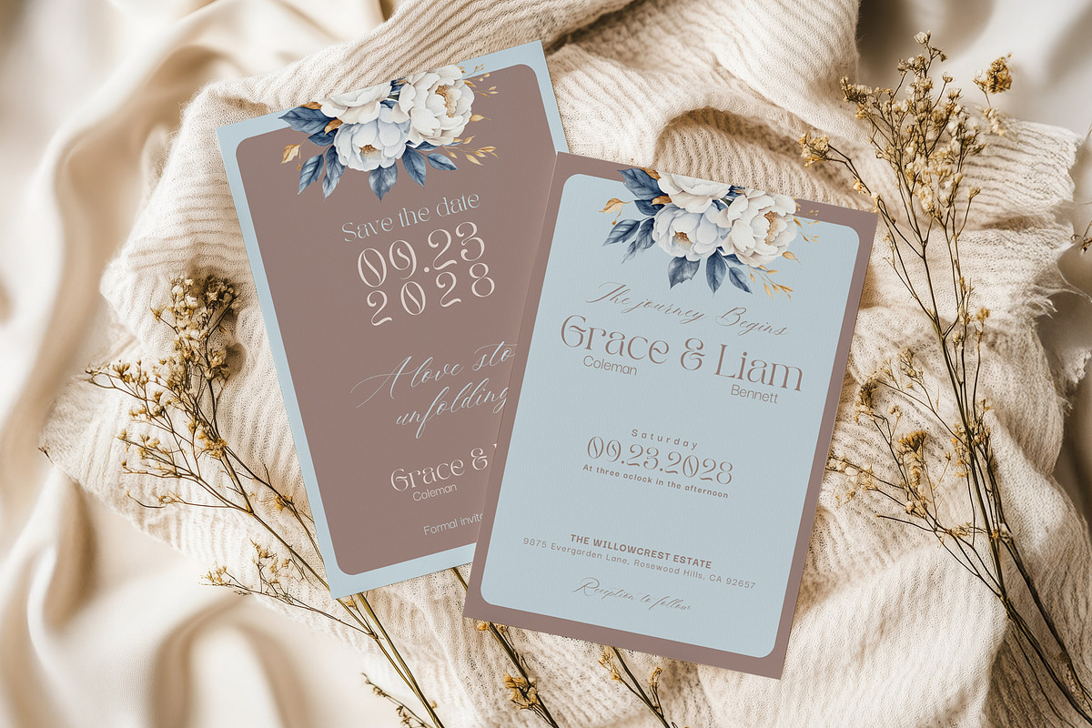 Wedding Invitation Set Canva, an Invitation Template by Hotpin (Photo 2 of 5)