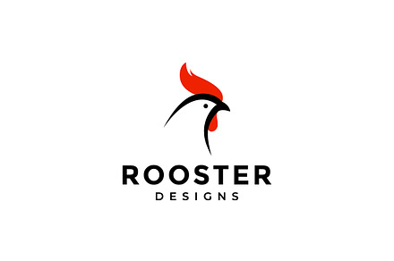 minimalist modern head rooster logo, a Branding & Logo Template by devastd