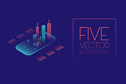 Smartphone with graphs in isometric, an iPhone Mockup by majcot (Thumbnail 1 of 6)