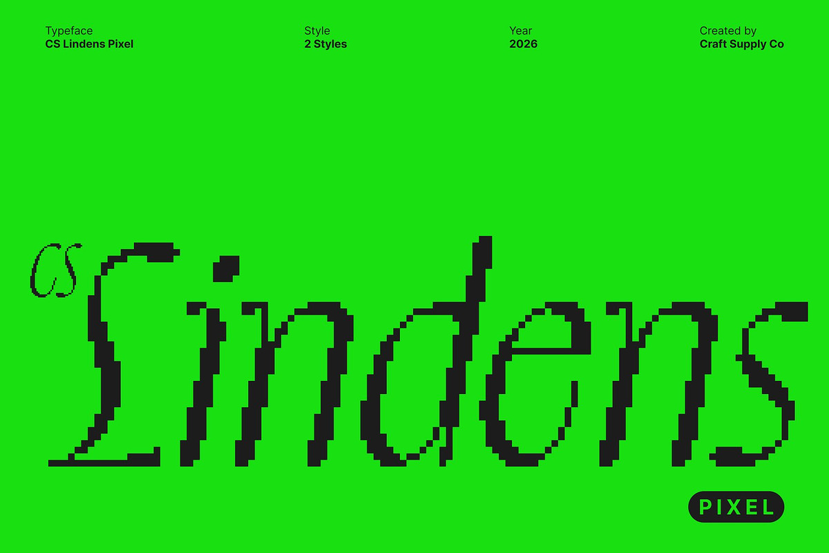 CS Lindens Pixel, a Sans Serif Font by Craft Supply Co. (Photo 1 of 8)