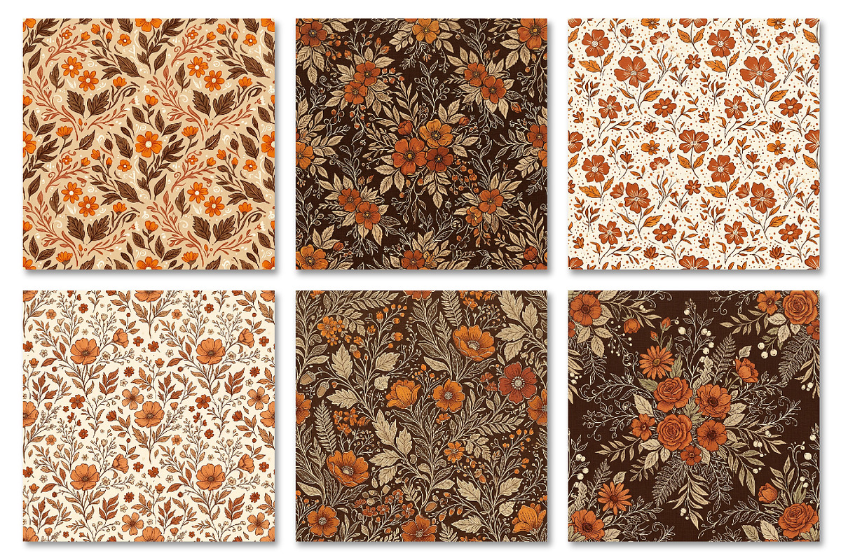 Autumn Floral Digital Paper, a Texture Graphic by Dream Creation (Photo 4 of 7)