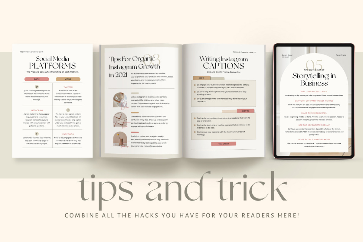 Workbook Ladypreneur Coach CANVA PS, a Magazine Template by Eviory (Photo 12 of 32)
