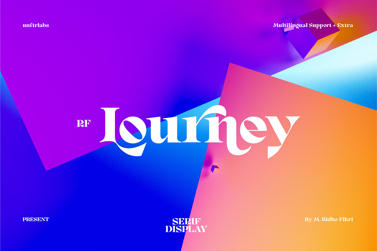RF Lourney Serif Display + Extra, a Serif Font by Unfutur Labs (Photo 1 of 10)