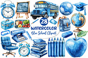 Blue School Clipart PNG, an Illustration by Dream Creation (Thumbnail 1 of 4)