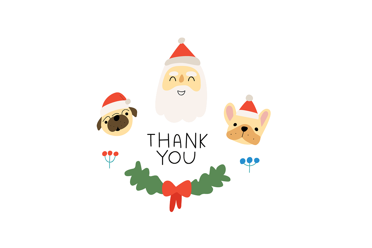 Christmas woof. Cute dogs collection, an Animal Illustration by cutelevindesign (Photo 16 of 16)