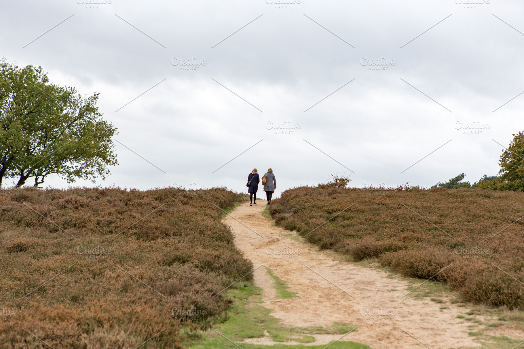 2 women walk on a hill in Blaricum, a Person Photo by misign