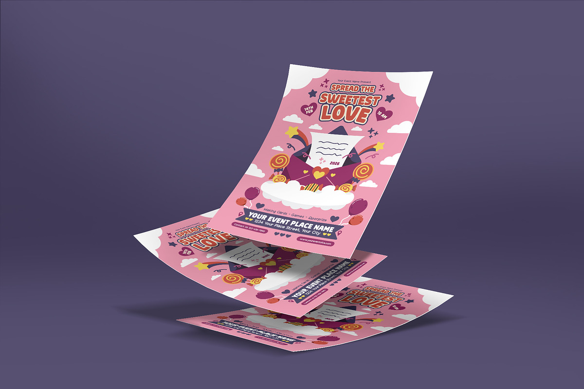 Playful Valentines's Day Flyer Templ, a Flyer Template by Huge Dream Studio (Photo 3 of 5)