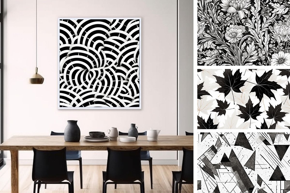 48 seamless black mix modern pattern, a Pattern Graphic by ARTOZEN DIGITAL (Photo 10 of 15)