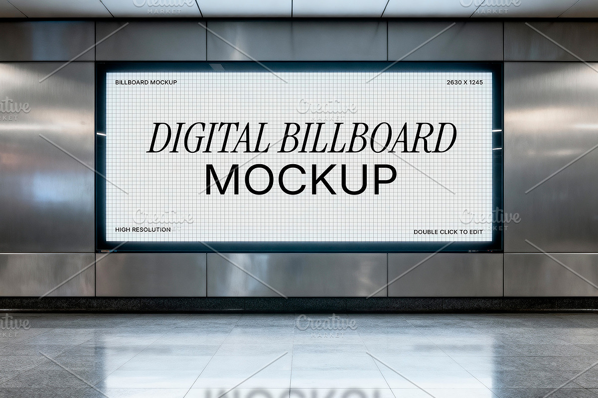 Digital Screen Mockup Metallic Wall, an Advertising Mockup by rodrigofkaminski (Photo 1 of 3)