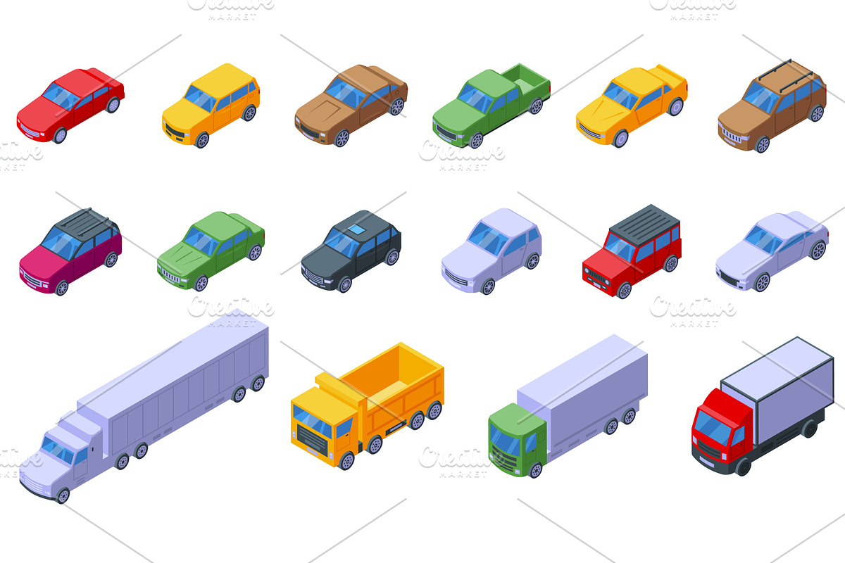 Isometric cars. Personal car various, a Transportation Illustration by Valerie Bodnar