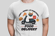 Food Delivery T Shirt Vector Design, a Stationery Template by MightyDesign (Thumbnail 2 of 6)