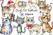 Quirky Cats Sublimation Clipart, an Illustration by Creative Art (Thumbnail 1 of 9)