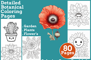 Detailed Botanical Coloring Pages, an Animal Illustration by martinblan