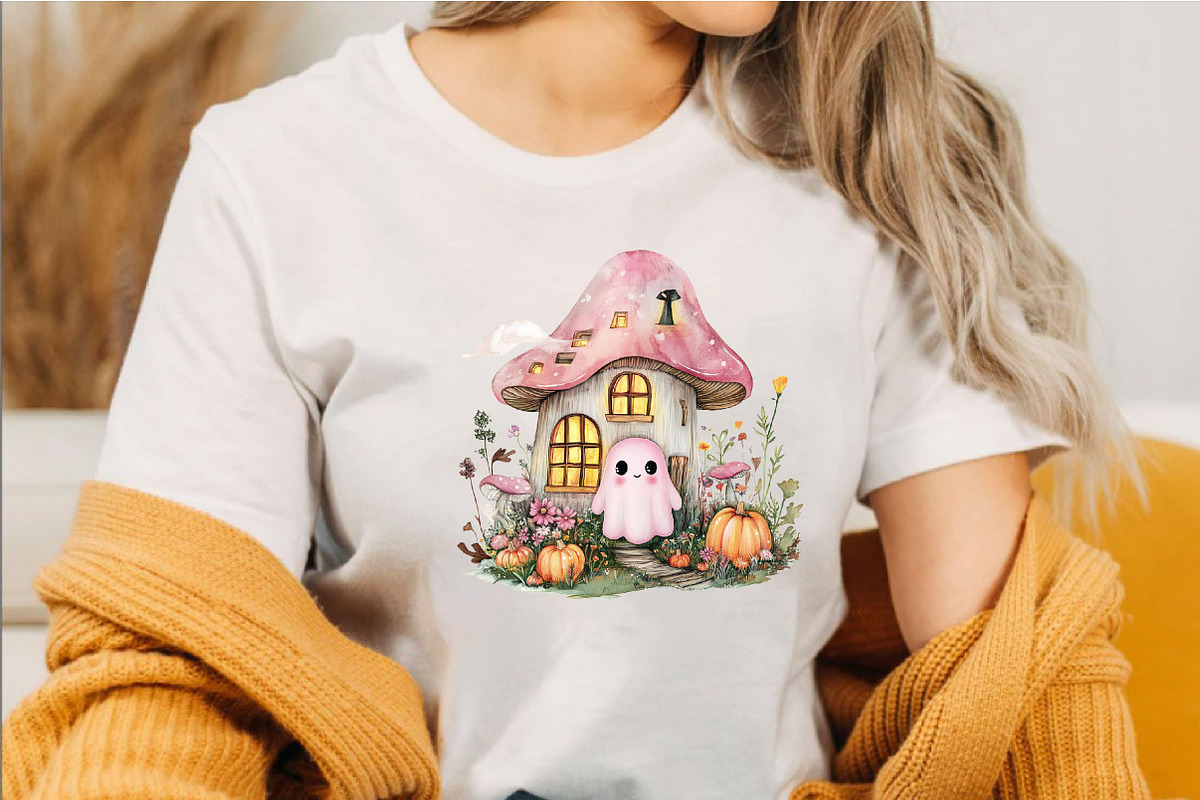 Whimsical Halloween Pink Ghost, a Seasonal Illustration by SVGArt (Photo 3 of 5)