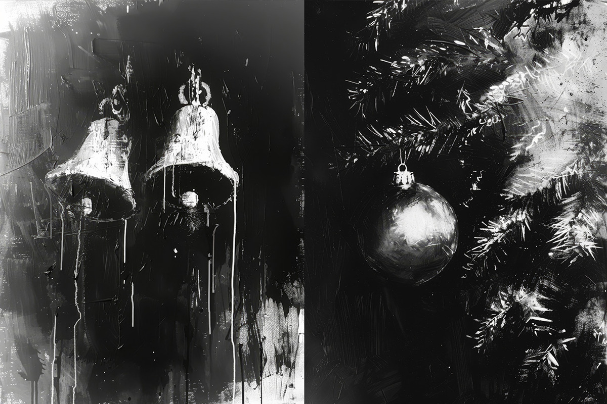 Dark Christmas - 141 images, a Seasonal Illustration by Handmadefont (Photo 2 of 19)