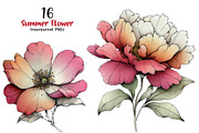 Whimsical Summer Flower Clipart, a Transportation Illustration by SinaCreation (Thumbnail 1 of 7)