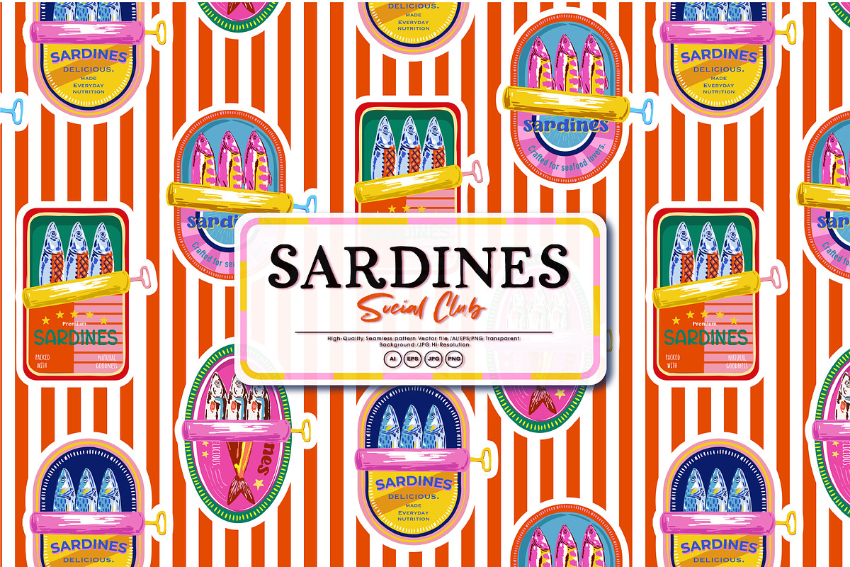 Sardine Social Club, a Pattern Graphic by MSNTY STUDIOX (Photo 9 of 30)
