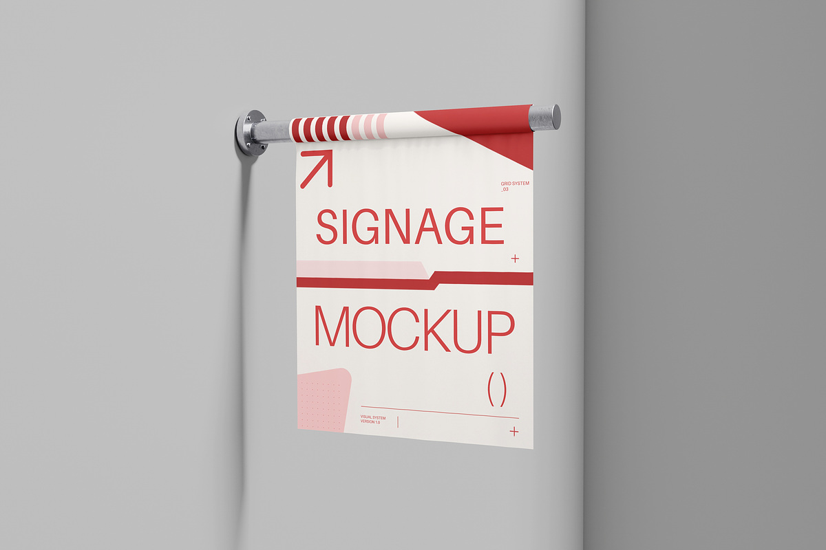 Hanging Flag Mockup, an Advertising Mockup by DSNA Mockup (Photo 2 of 3)