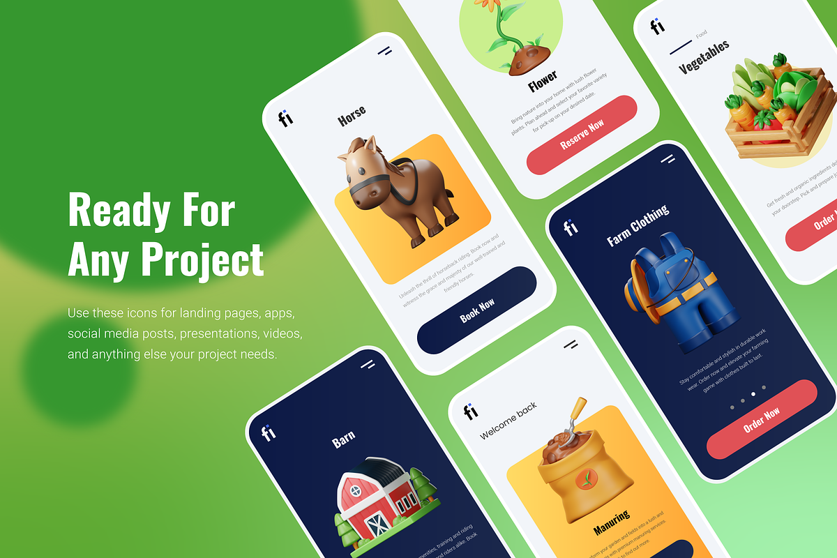 3D Farming Icons, a Plants & Tree 3D Model by Flat Icons (Photo 5 of 6)