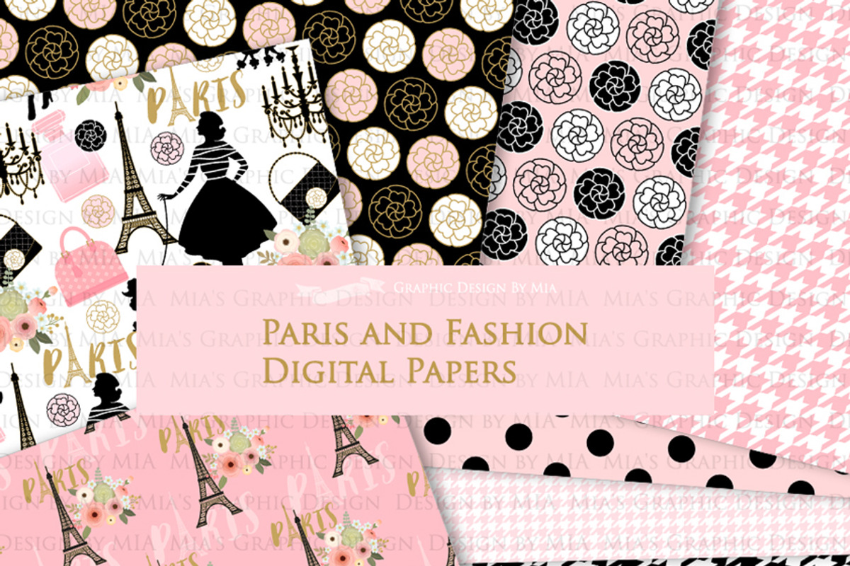 Paris Fashion Clipart+Pattern set, an Illustration by Mia's Graphic Design (Photo 9 of 10)