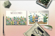 Old European houses watercolor clipa, an Object Illustration by NATASHA CHU (Thumbnail 16 of 21)