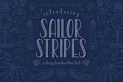 Sailor Stripes Font + Illustrations, a Sans Serif Font by On the Mark Designs (Thumbnail 1 of 6)