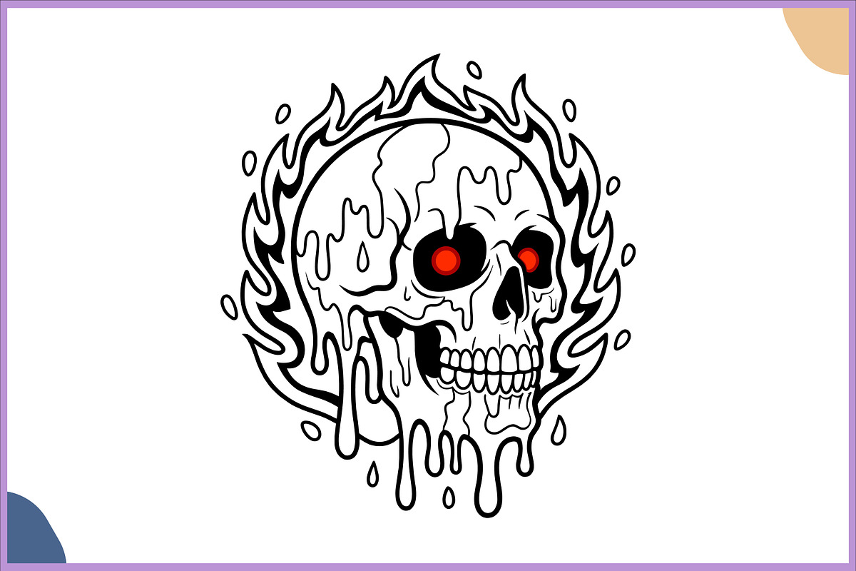 Melting Flaming Skull SVG Clipart, an Object Illustration by Gfx Expert Team (Photo 3 of 3)
