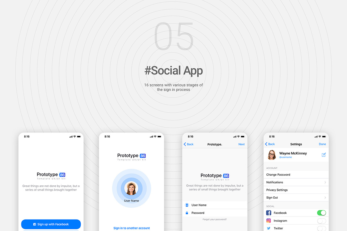 Prototype 86 Template UX/UI Kit, an UI Kit Template by App for Mobile & Website (Photo 11 of 13)