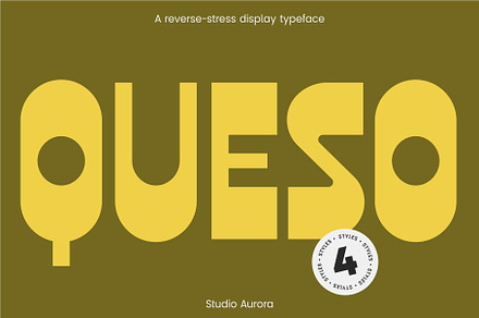 Queso – Quirky Retro Display Font, a Sans Serif Font by Studio Aurora
