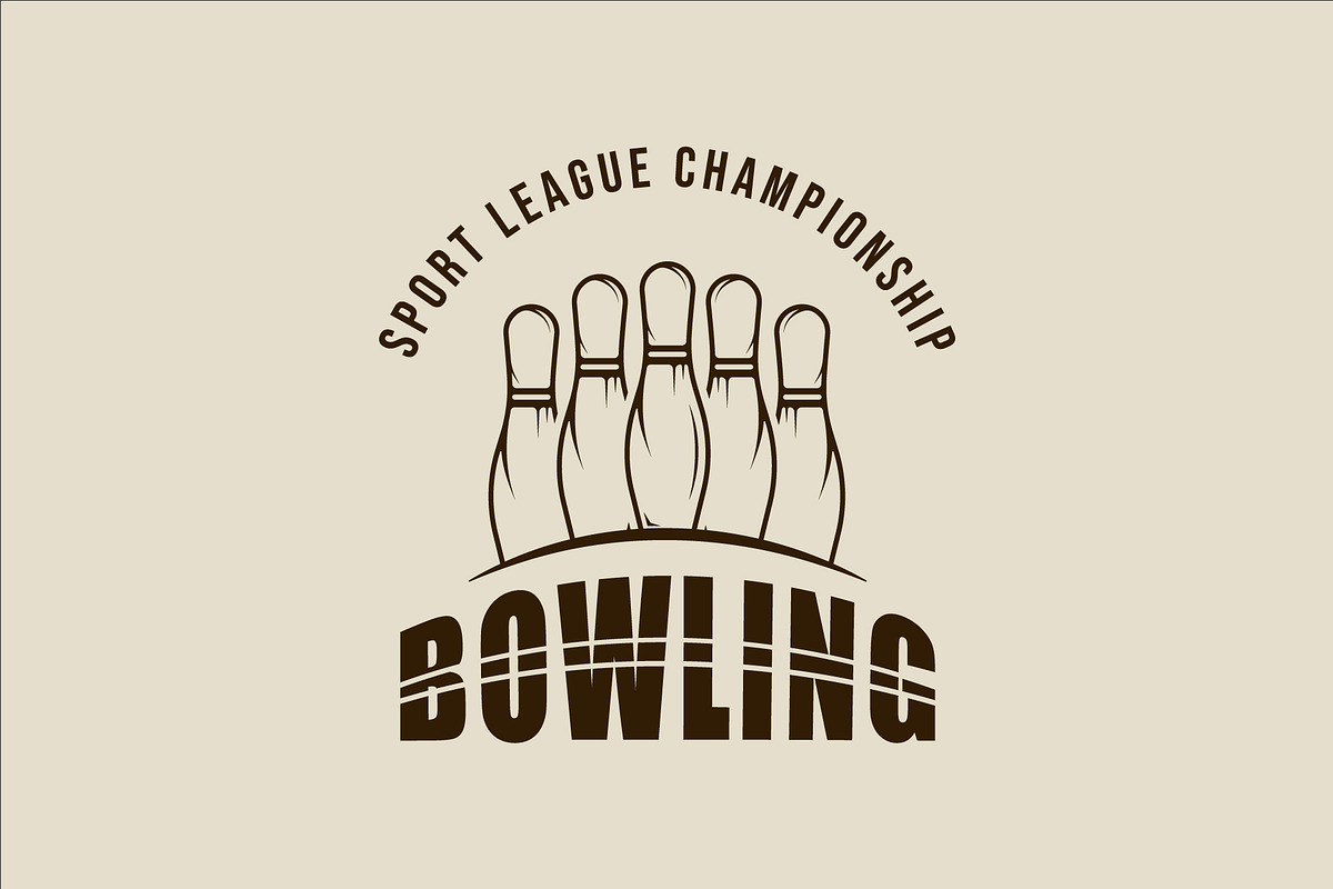bowling pins logo line art vintage, a Branding & Logo Template by zyxroun shop