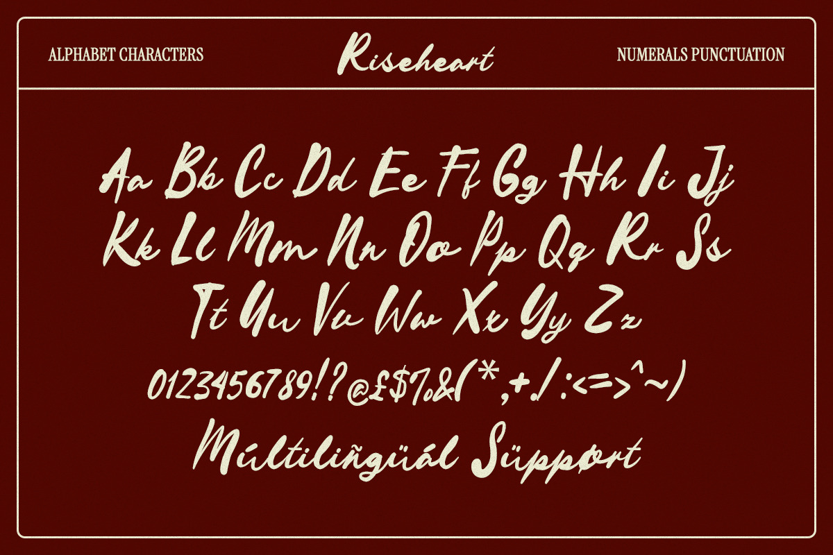 Riseheart – Handwritten Script Font, a Handwritten Font by Unicode Studio (Photo 9 of 10)