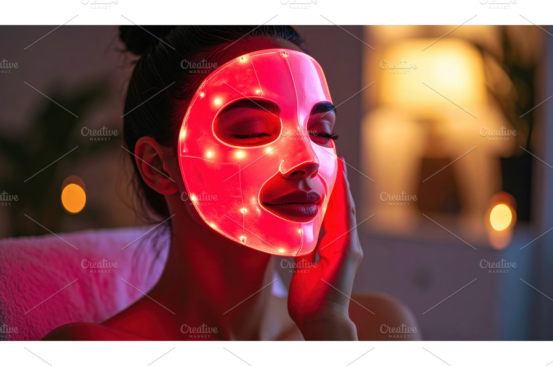 Woman using LED light therapy facial, a Technology Photo by Igor Tichonow