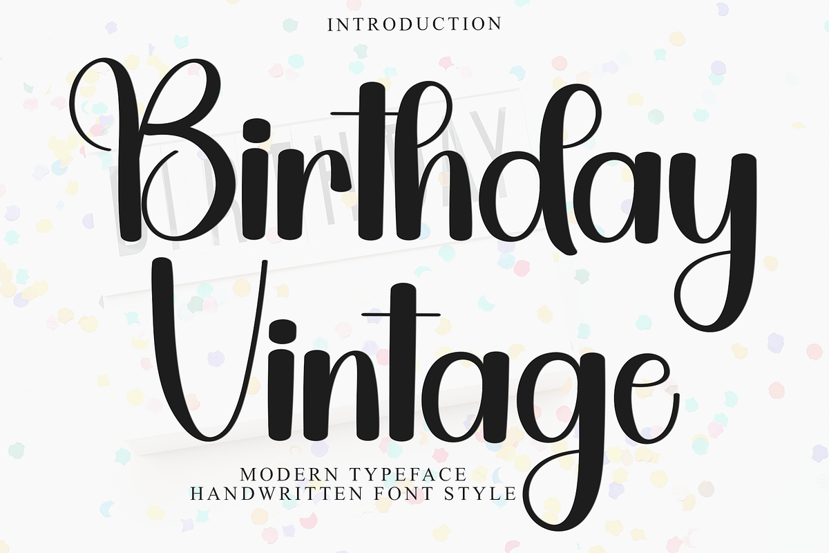 Birthday Vintage, a Handwritten Font by FreshTypeINK (Photo 1 of 8)