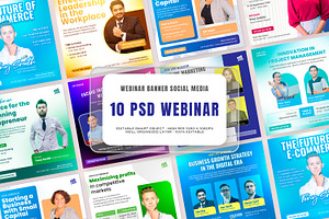 Bundle Webinar Banner Social Media, a Social Media Template by Evloxx Studio
