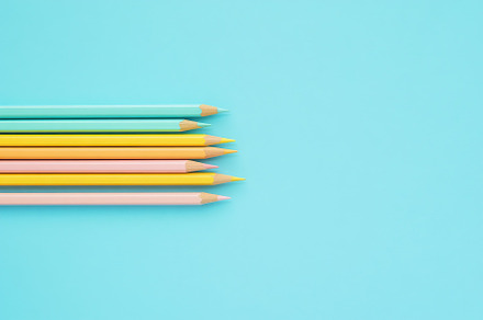 Wooden colorful rainbow pencils, a Background Photo by AlyaAnd