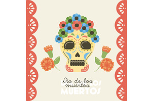 day of dead poster, an Illustration by studiogstock