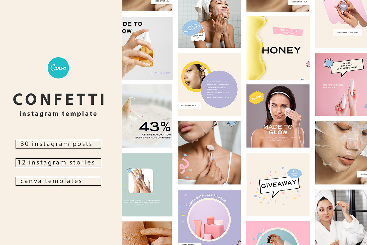 Canva Confetti Instagram Templates, a Social Media Template by anastasiia.art (Photo 1 of 4)
