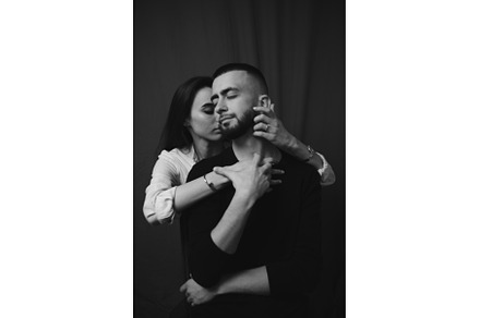 the girl hugs her boyfriend from, a Person Photo by zheckasmk