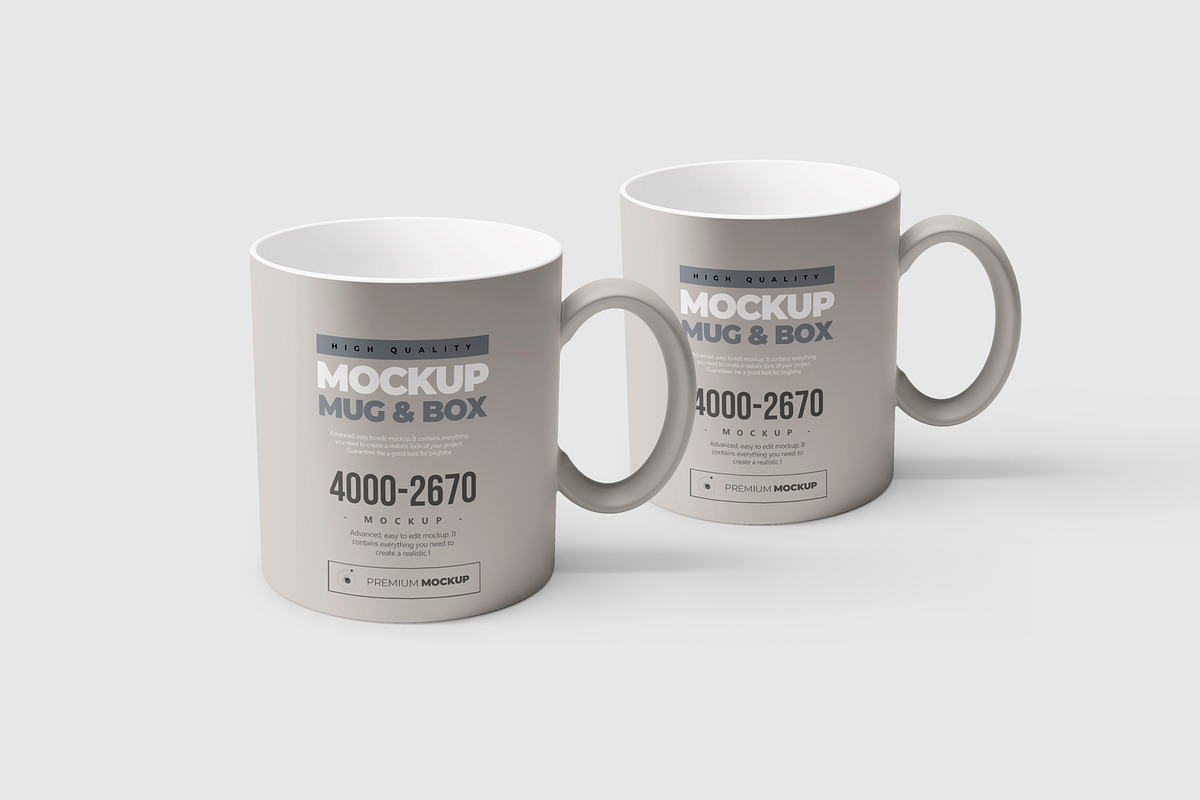 Mug & Box Mock-up 4, a Cups & Container Mockup by Nevada63 (Photo 1 of 2)