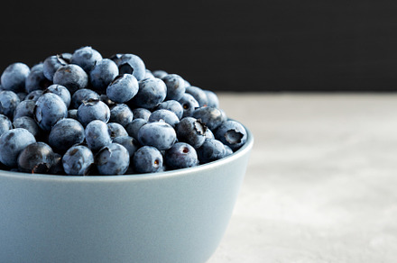 Raw Organic Blueberries in a Bowl on, a Food & Drink Photo by LiudmylaChuhunova
