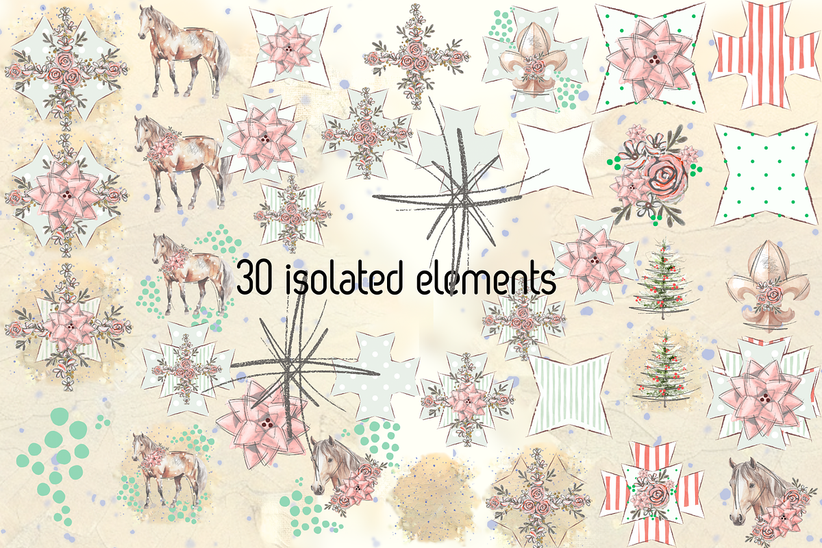 Christmas horse illustrations, an Object Graphic by Grandma's Lore (Photo 11 of 12)