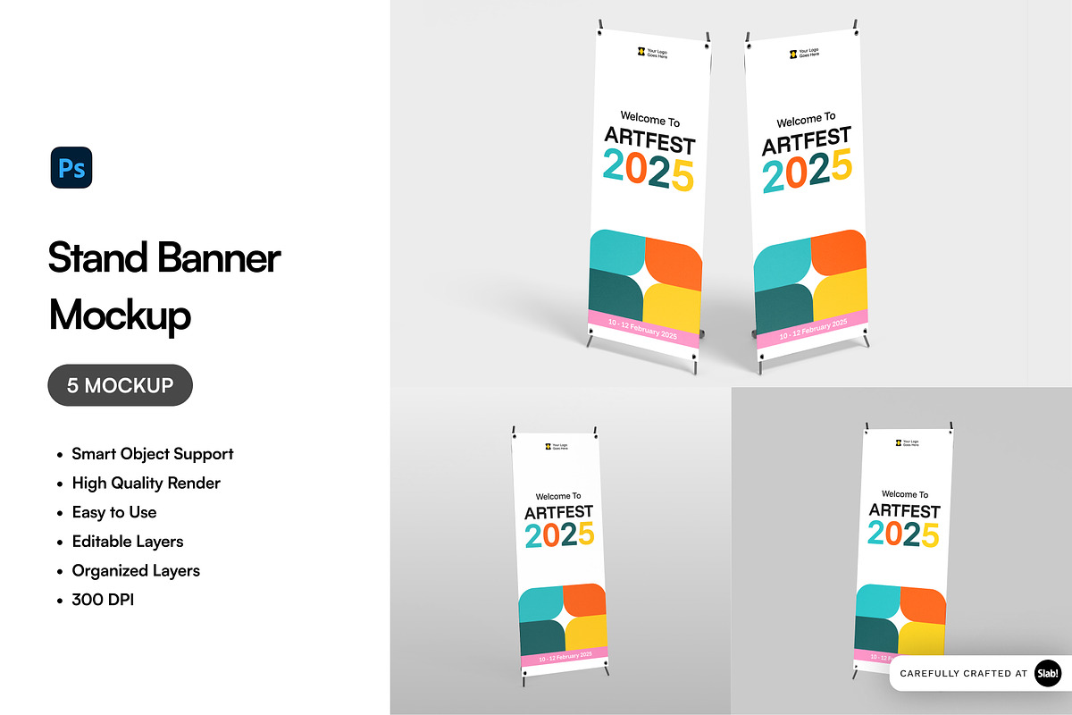 Stand Banner Mockup, an Advertising Mockup by SLAB! Design (Photo 1 of 8)