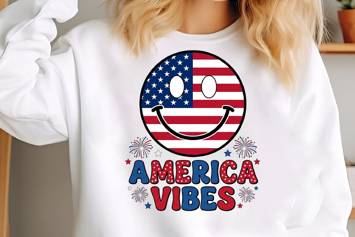 America Vibes Smiley Face 4th July, an Illustration by Designking (Photo 1 of 6)